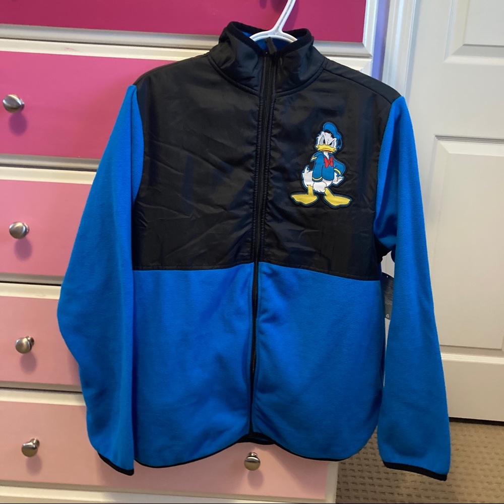 Disney Donald Duck zip up fleece NWT